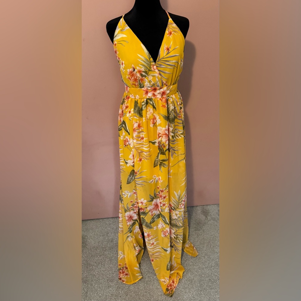 Revamped Yellow Floral Maxi Dress